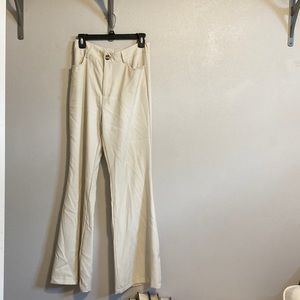 cream flare dress pants
